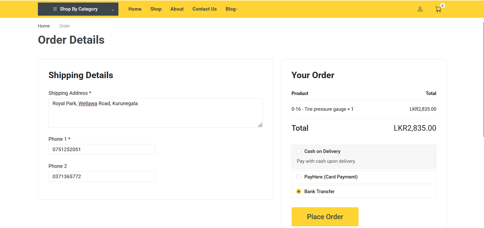 How to Place an Order Using Bank Transfer on Our Website